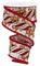 RG Ribbon: 2.5" Gingerbread Cookies and Peppermint Swirls Wired Ribbon with Drift Edges, 10 Yards - For Christmas Bows, Wreaths, Crafts, and Decorations